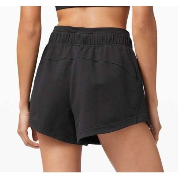 Lululemon W7BDRS Women's Sz 2 Black Inner Glow 3" French Terry Shorts - Picture 9 of 9